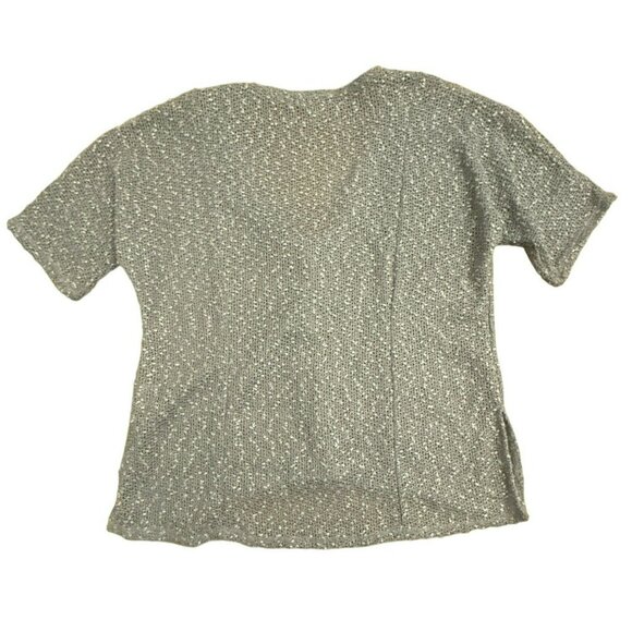 JM Collection 1X Textured Knit Cardigan Short Sleeve Buttons Gray Silver NWT - Picture 5 of 5
